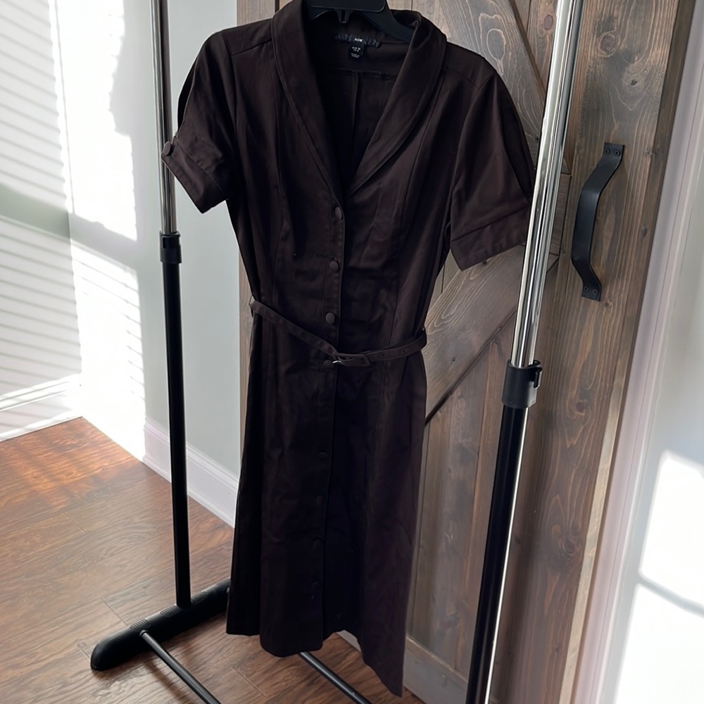 H&M belted brown dress